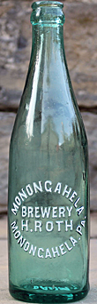 MONONGAHELA BREWERY EMBOSSED BEER BOTTLE