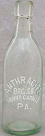 ANTHRACITE BREWING COMPANY EMBOSSED BEER BOTTLE