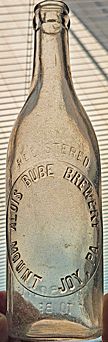 ALOIS BUBE BREWERY EMBOSSED BEER BOTTLE