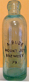 ALOIS BUBE MOUNT JOY BREWERY EMBOSSED BEER BOTTLE