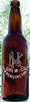 NEW KENSINGTON BREWING COMPANY EMBOSSED BEER BOTTLE