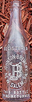 JOHNSON BREWERY EMBOSSED BEER BOTTLE