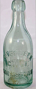 C. W. QUEEN WEISS BEER EMBOSSED BEER BOTTLE