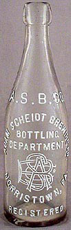 ADAM SCHEIDT BREWING COMPANY EMBOSSED BEER BOTTLE