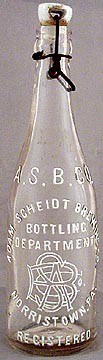 ADAM SCHEIDT BREWING COMPANY EMBOSSED BEER BOTTLE