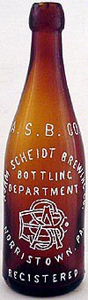 ADAM SCHEIDT BREWING COMPANY EMBOSSED BEER BOTTLE