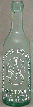 ADAM SCHEIDT BREWING COMPANY EMBOSSED BEER BOTTLE