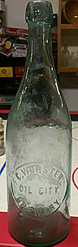 C. WURSTER BREWERY EMBOSSED BEER BOTTLE