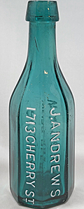 J. ANDREWS WEISS BEER EMBOSSED BEER BOTTLE