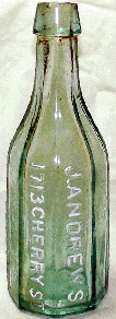 J. ANDREWS WEISS BEER EMBOSSED BEER BOTTLE