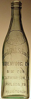 ARNHOLT & SCHAEFER BREWING COMPANY EMBOSSED BEER BOTTLE