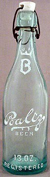 BALTZ BEER EMBOSSED BEER BOTTLE