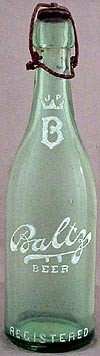 BALTZ BEER EMBOSSED BEER BOTTLE