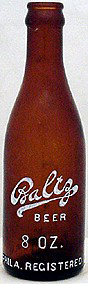 BALTZ BEER EMBOSSED BEER BOTTLE