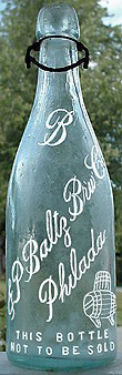 J. & P. BALTZ BREWING COMPANY EMBOSSED BEER BOTTLE