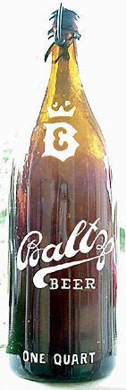 BALTZ BEER EMBOSSED BEER BOTTLE