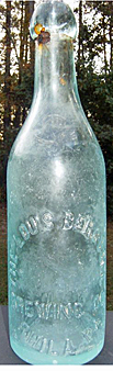 LOUIS BERGDOLL BREWING COMPANY EMBOSSED BEER BOTTLE