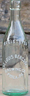 LOUIS BERGDOLL BREWING COMPANY EMBOSSED BEER BOTTLE