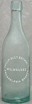 PHILLIP BEST BREWING COMPANY EMBOSSED BEER BOTTLE