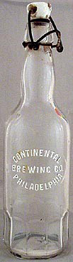 CONTINENTAL BREWING COMPANY EMBOSSED BEER BOTTLE