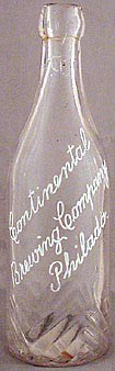 CONTINENTAL BREWING COMPANY EMBOSSED BEER BOTTLE