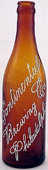 CONTINENTAL BREWING COMPANY EMBOSSED BEER BOTTLE