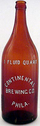 CONTINENTAL BREWING COMPANY EMBOSSED BEER BOTTLE