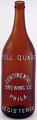 CONTINENTAL BREWING COMPANY EMBOSSED BEER BOTTLE