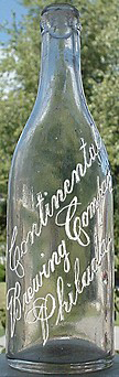 CONTINENTAL BREWING COMPANY EMBOSSED BEER BOTTLE