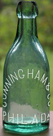 CUNNINGHAM & COMPANY WEISS BEER EMBOSSED BEER BOTTLE