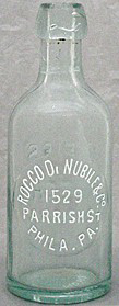 ROCCO Di NUBILE & COMPANY WEISS BEER EMBOSSED BEER BOTTLE