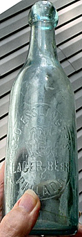 GEORGE ESSLINGER LAGER BEER EMBOSSED BEER BOTTLE