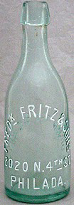 FREDERICK FRITZ & SONS WEISS BEER EMBOSSED BEER BOTTLE