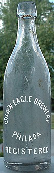 GOLDEN EAGLE BREWERY EMBOSSED BEER BOTTLE