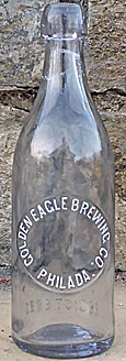 GOLDEN EAGLE BREWERY EMBOSSED BEER BOTTLE