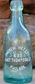 ANDREW HETZEL WEISS BEER EMBOSSED BEER BOTTLE