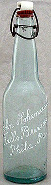 JOHN HOHENADEL FALLS BREWERY EMBOSSED BEER BOTTLE