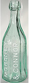 MORONEY & CONNOR WEISS BEER EMBOSSED BEER BOTTLE