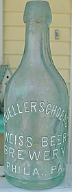 MUELLERSCHOENS WEISS BEER BREWERY EMBOSSED BEER BOTTLE