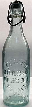 EXCELSIOR BOTTLING CO MULLERS BEER EMBOSSED BEER BOTTLE