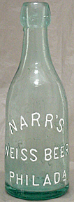 NARR'S WEISS BEER EMBOSSED BEER BOTTLE