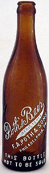 POTH'S BEER EMBOSSED BEER BOTTLE