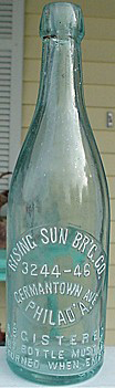 RISING SUN BREWING COMPANY EMBOSSED BEER BOTTLE