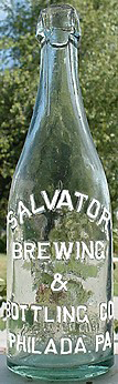 SALVATOR BREWING & BOTTLING COMPANY EMBOSSED BEER BOTTLE