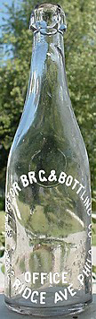 SALVATOR BREWING & BOTTLING COMPANY EMBOSSED BEER BOTTLE