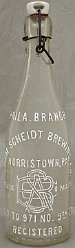 ADAM SCHEIDT BREWING COMPANY EMBOSSED BEER BOTTLE