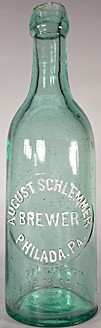 AUGUST SCHLEMMER BREWER EMBOSSED BEER BOTTLE