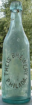 THEIS BREWERY EMBOSSED BEER BOTTLE