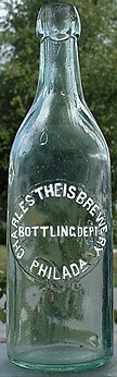 CHARLES THEIS BREWERY BOTTLING DEPARTMENT EMBOSSED BEER BOTTLE