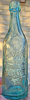 AUGUST VOLLMER BREWERY EMBOSSED BEER BOTTLE